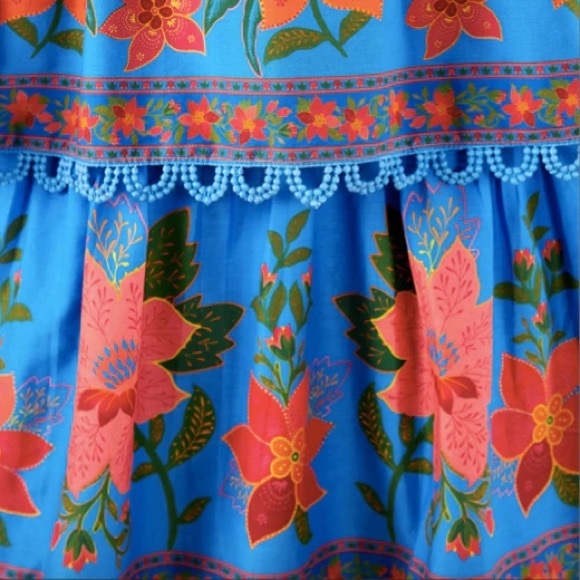 Farm Rio Women's Tropical Tapestry Layered Midi Dress - Blue - Picture 6 of 6